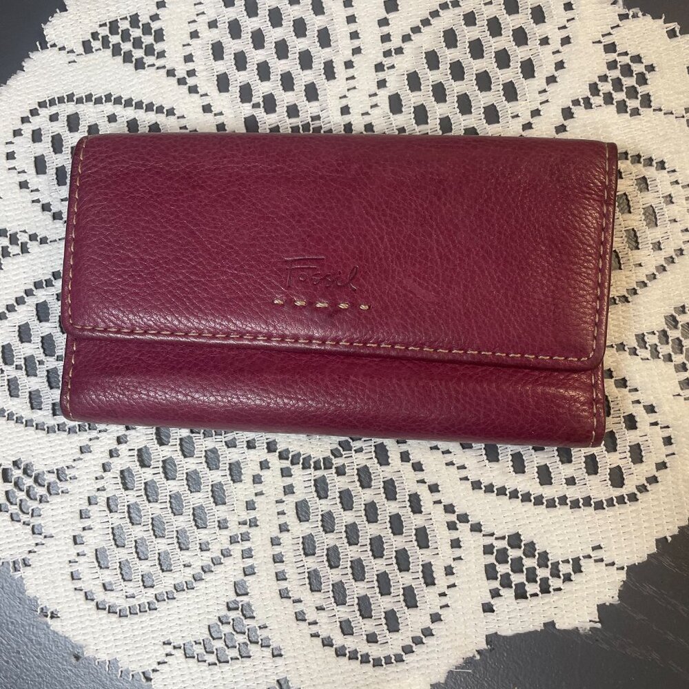 Fossil Pink Leather Full Size Wallet